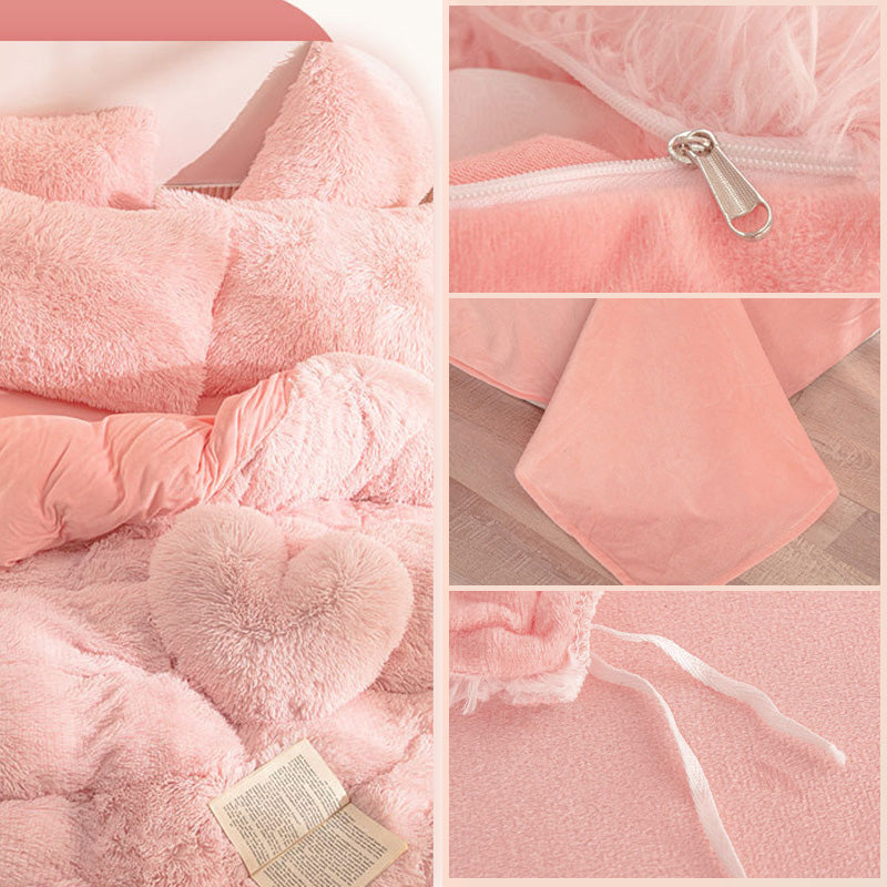 💖Ensemble de literie en polaire chaude pour l'hiver, quatre pièces