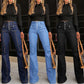 Jean Évasé Taille Haute Tendance pour Femme