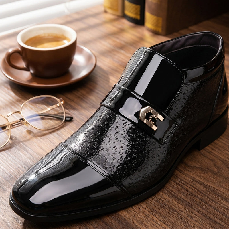 Chaussures de Ville Élégantes pour Homme en Cuir PU Brillant