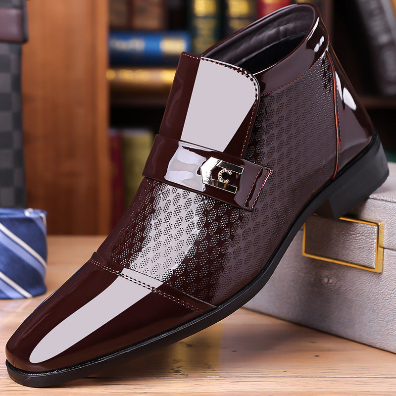 Chaussures de Ville Élégantes pour Homme en Cuir PU Brillant
