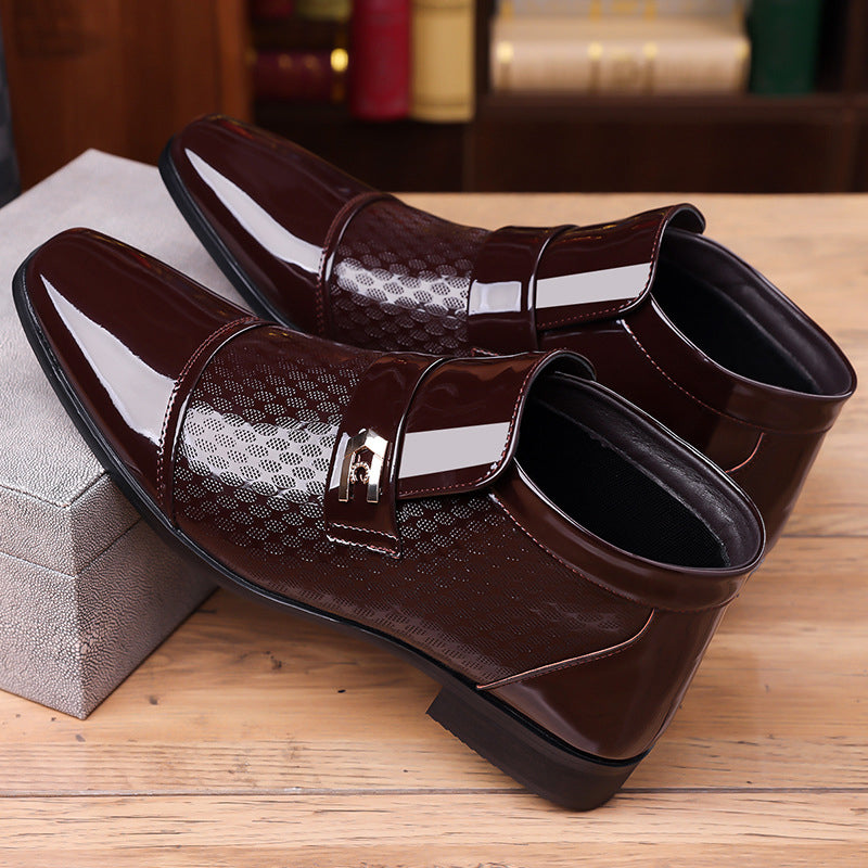 Chaussures de Ville Élégantes pour Homme en Cuir PU Brillant