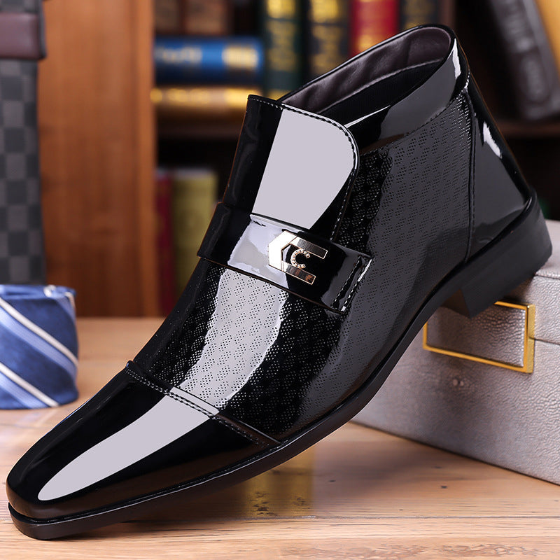 Chaussures de Ville Élégantes pour Homme en Cuir PU Brillant