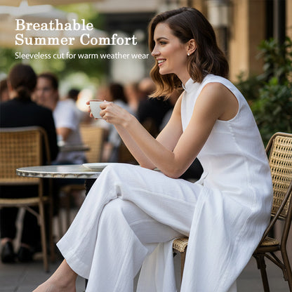 💃Ensemble 2 Pièces Haut & Pantalon Fendus Asymétriques – Sans Manches, Respirant & Look Instantanément Chic ! ✨👗