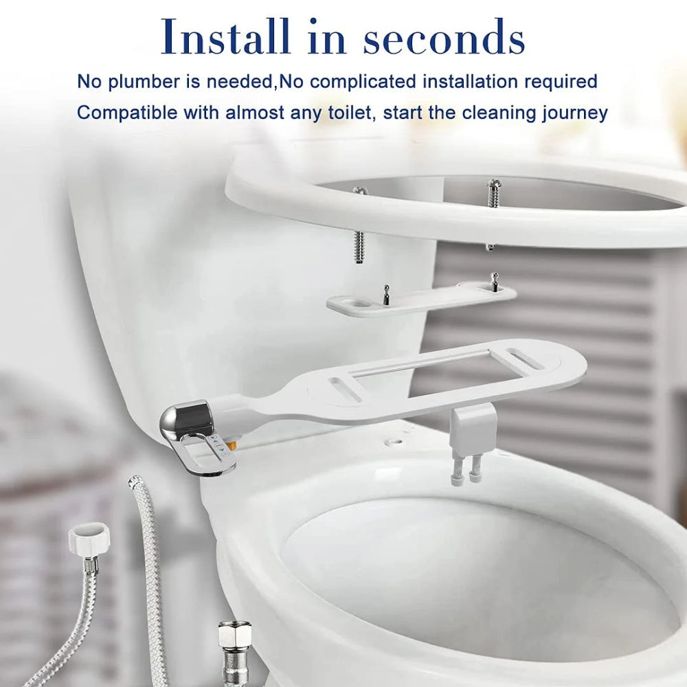 Bidet à Double Buse sans Électricité – Installation Facile, Pression Réglable & Écologique