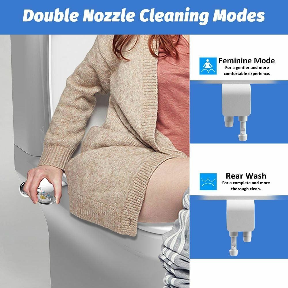 Bidet à Double Buse sans Électricité – Installation Facile, Pression Réglable & Écologique