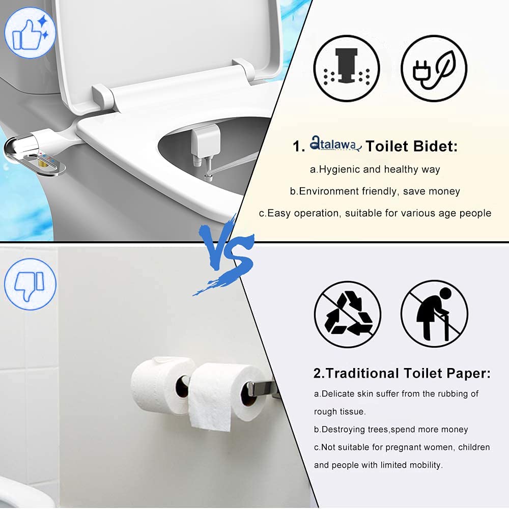 Bidet à Double Buse sans Électricité – Installation Facile, Pression Réglable & Écologique