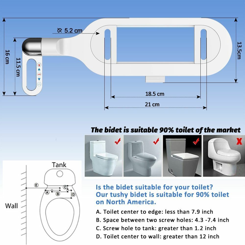 Bidet à Double Buse sans Électricité – Installation Facile, Pression Réglable & Écologique