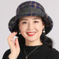 📢50 % de réduction !!⏰Chapeau cloche vintage à carreaux en fausse laine pour femme