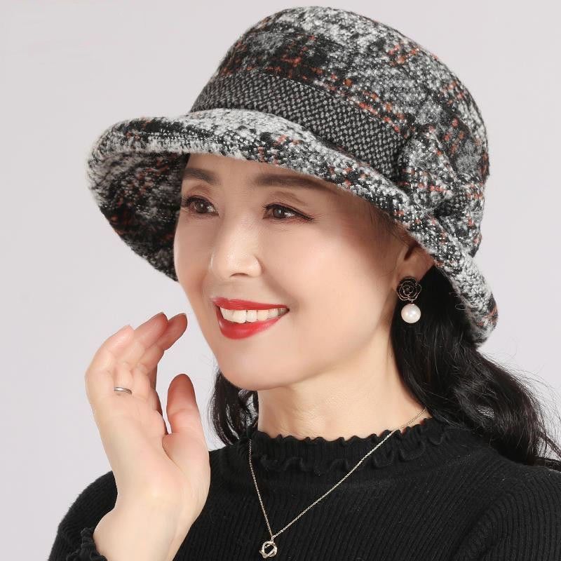 📢50 % de réduction !!⏰Chapeau cloche vintage à carreaux en fausse laine pour femme