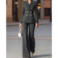 💼 50% DE RÉDUCTION ! ✨ Tailleur d’Autorité Moderne pour Femme – Costume à Rayures Princesse, Blazer Structuré & Pantalon Large Élégant 👖