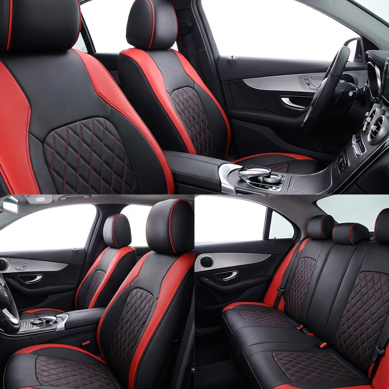 ✨50% DE RÉDUCTION🚗Housses de Siège Voiture Cuir 9 Pièces 2026 – Universelles, Sécurisées Airbag & Matelassées Luxe 💼