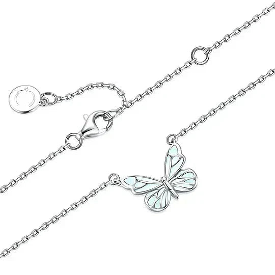 Pendentif Papillon Lumineux Rechargeable – Brille dans le Noir, Collier & Bracelet Inclus, Cadeau Romantique