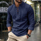 🔥Chemise unie en lin et coton mélangés pour homme