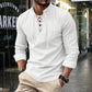 🔥Chemise unie en lin et coton mélangés pour homme