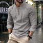 🔥Chemise unie en lin et coton mélangés pour homme