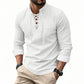 🔥Chemise unie en lin et coton mélangés pour homme