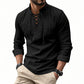 🔥Chemise unie en lin et coton mélangés pour homme