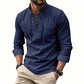 🔥Chemise unie en lin et coton mélangés pour homme