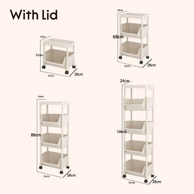 🧴🧹 Chariot de rangement à roulettes multi-niveaux – 2/3/4/5 étages au choix, fentes étroites, glissez-le entre le frigo et le mur pour un gain de place maximal 🏠📏