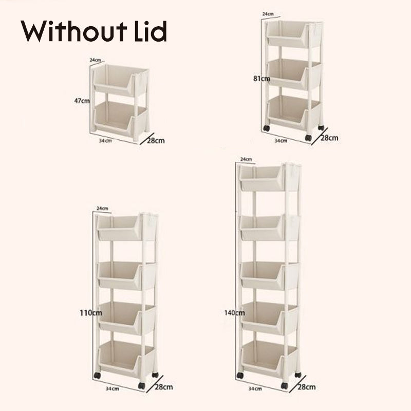 🧴🧹 Chariot de rangement à roulettes multi-niveaux – 2/3/4/5 étages au choix, fentes étroites, glissez-le entre le frigo et le mur pour un gain de place maximal 🏠📏