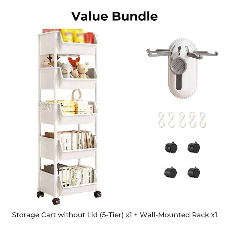 🧴🧹 Chariot de rangement à roulettes multi-niveaux – 2/3/4/5 étages au choix, fentes étroites, glissez-le entre le frigo et le mur pour un gain de place maximal 🏠📏