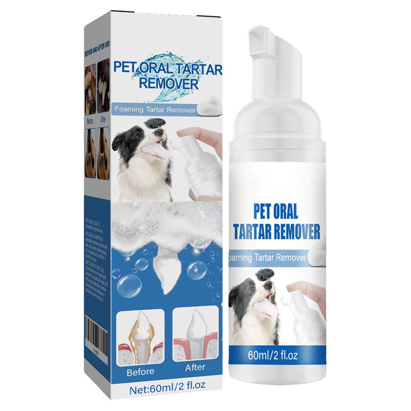 🐾OFFRE : 2 ACHETÉS, 1 OFFERT🦷Mousse Dentaire Détartrante pour Animaux – Formule Végétale, Haleine Fraîche 12h, 60 ml, Bouteille 2-3