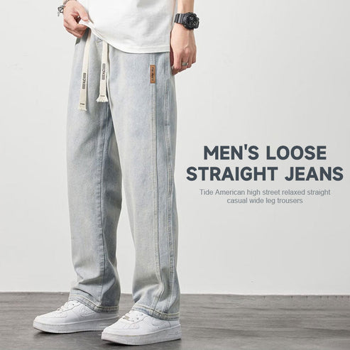 💎Jeans Droits Amples pour Hommes – Coupe Décontractée, Tissu Respirant & Style Polyvalent👖