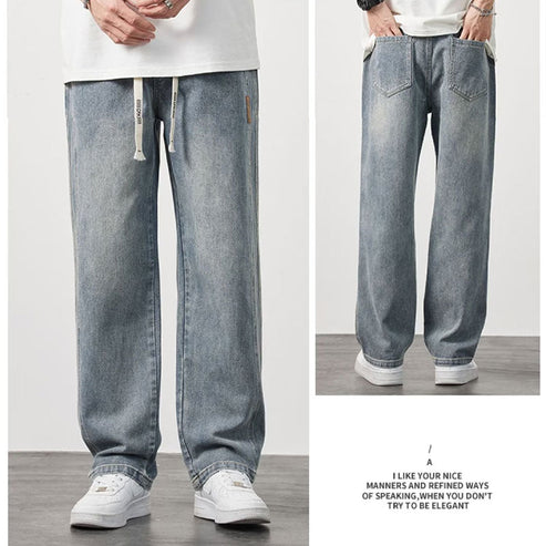 💎Jeans Droits Amples pour Hommes – Coupe Décontractée, Tissu Respirant & Style Polyvalent👖