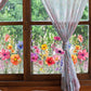 Autocollant de fenêtre en forme de bouquet floral coloré