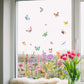 Autocollant de fenêtre en forme de bouquet floral coloré