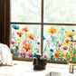 Autocollant de fenêtre en forme de bouquet floral coloré