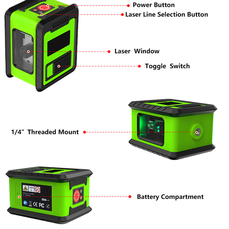 📐50% DE RÉDUCTION✨Mini Niveau Laser à Haute Précision avec Ligne Croisée – Auto-nivelant, Lignes Verticales/Horizontales & Design Compact🔧