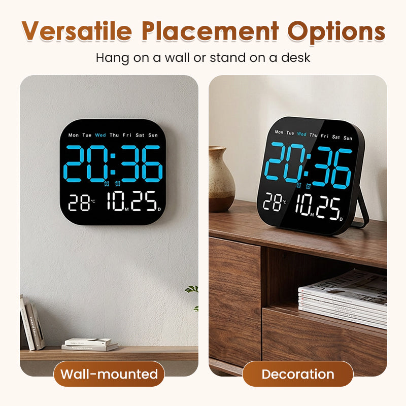 🏠Design Épuré pour Intérieur Moderne | Réveil Digital avec Calendrier | Idéal pour Bureau📅