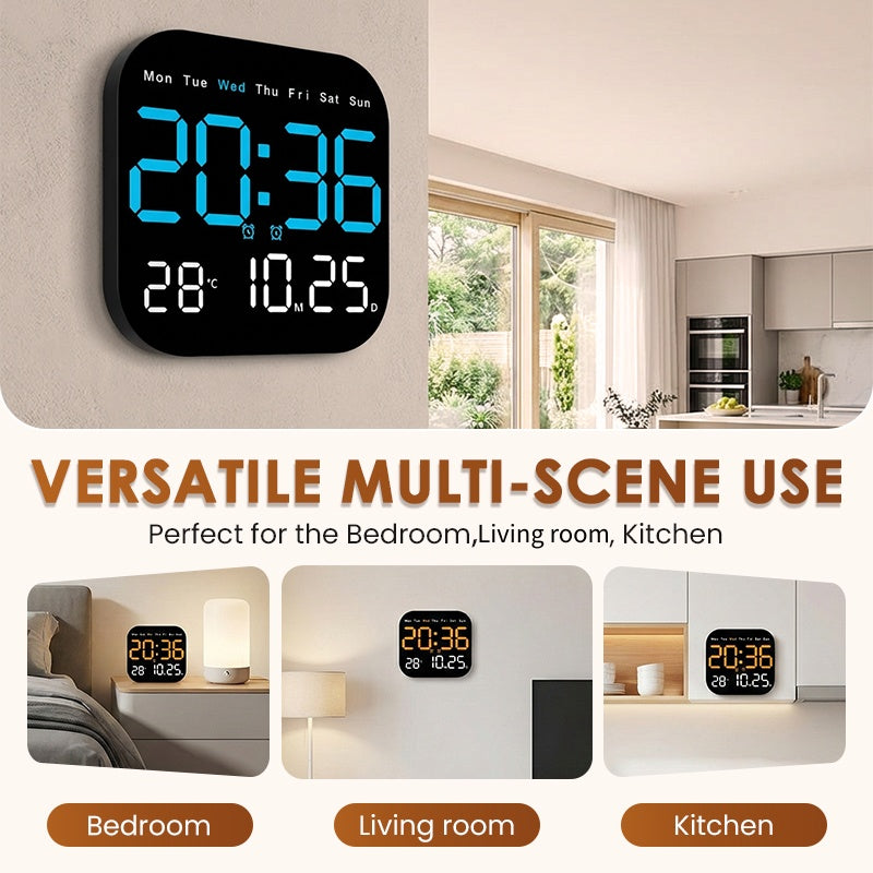 🏠Design Épuré pour Intérieur Moderne | Réveil Digital avec Calendrier | Idéal pour Bureau📅