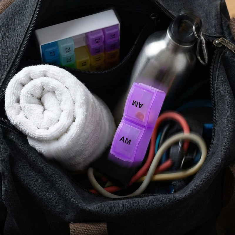 💊📅 Pilulier mensuel portable de 31 jours ✨💪 – Idéal pour les voyages et le quotidien, boîte à comprimés antidérapante avec affichage des dates, rangement compact pour médicaments, pour votre santé