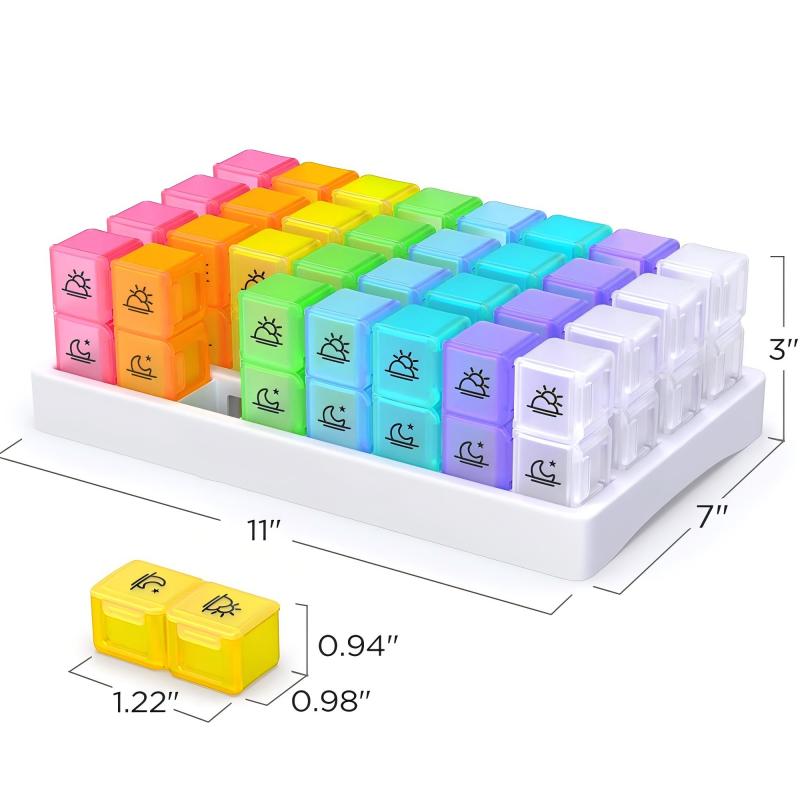 💊📅 Pilulier mensuel portable de 31 jours ✨💪 – Idéal pour les voyages et le quotidien, boîte à comprimés antidérapante avec affichage des dates, rangement compact pour médicaments, pour votre santé