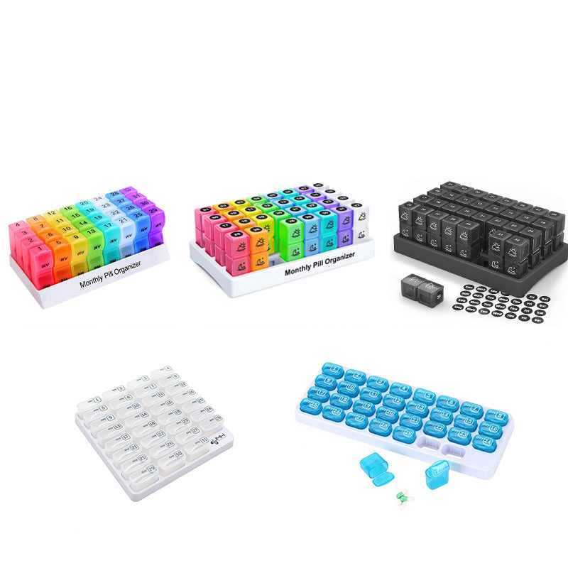 💊📅 Pilulier mensuel portable de 31 jours ✨💪 – Idéal pour les voyages et le quotidien, boîte à comprimés antidérapante avec affichage des dates, rangement compact pour médicaments, pour votre santé