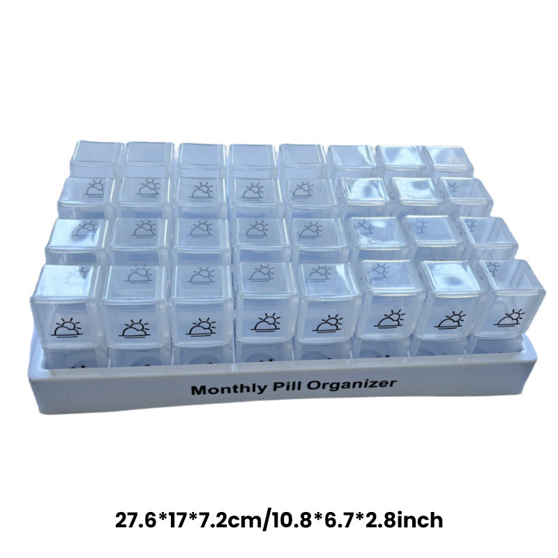 💊📅 Pilulier mensuel portable de 31 jours ✨💪 – Idéal pour les voyages et le quotidien, boîte à comprimés antidérapante avec affichage des dates, rangement compact pour médicaments, pour votre santé