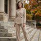 💎 50% DE RÉDUCTION ! 💎 Ensemble Blazer & Pantalon Jambes Larges Femme – Ceinture Nœud, Coupe Flatteuse & Style Polyvalent 💃✨