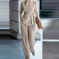 💎 50% DE RÉDUCTION ! 💎 Ensemble Blazer & Pantalon Jambes Larges Femme – Ceinture Nœud, Coupe Flatteuse & Style Polyvalent 💃✨