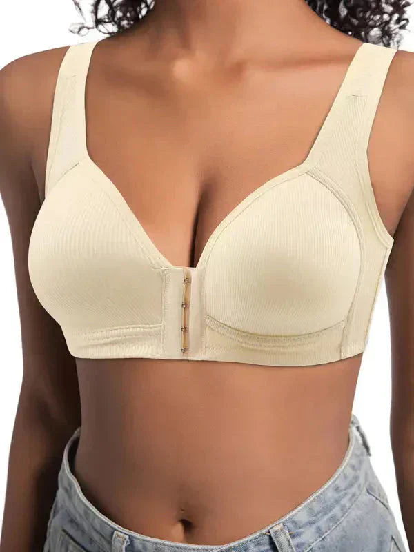💎 50% DE RÉDUCTION ! 💎 Lot de 4 Soutiens-Gorge Push-Up à Fermeture Avant – Sans Armatures, Sans Coutures & Soutien Latéral pour un Confort Toute la Journée 👙🌸