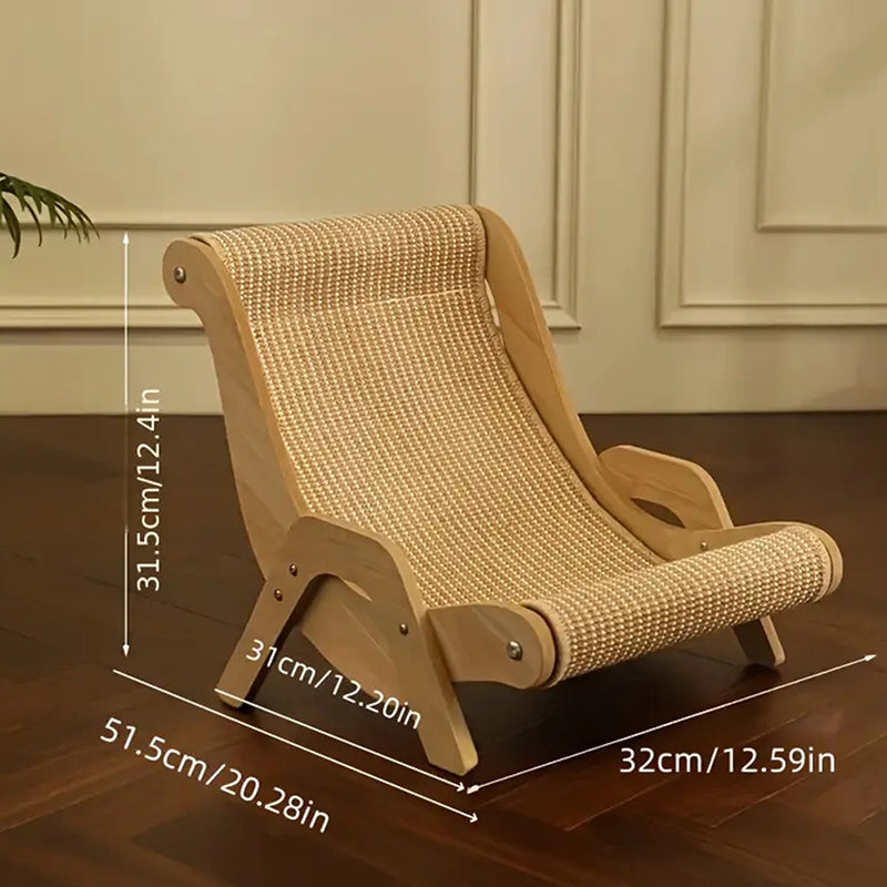 🐱Lettino Tiragraffi 2 in 1 per Gatti  | Struttura in Legno e Sisal Resistente 🛋️ | Design Ergonomico Curvo 💤 | Protegge i Tuoi Mobili ✨