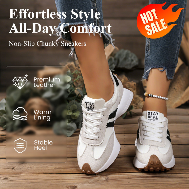 💎 50% DE RÉDUCTION ! 💎 Baskets Épaisses Antidérapantes Décontractées pour Femmes – Confort Toute la Journée, Semelle Amortie & Style Polyvalent 🏃‍♀️👟