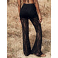 👖Pantalon Évasé en Dentelle, Taille Haute & Doublure Intégrée – Style Boho-Chic & Silhouette Allongée🌸