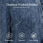 ⏰Veste en jean à boutons pour femme, avec volants et ouverture sur le devant