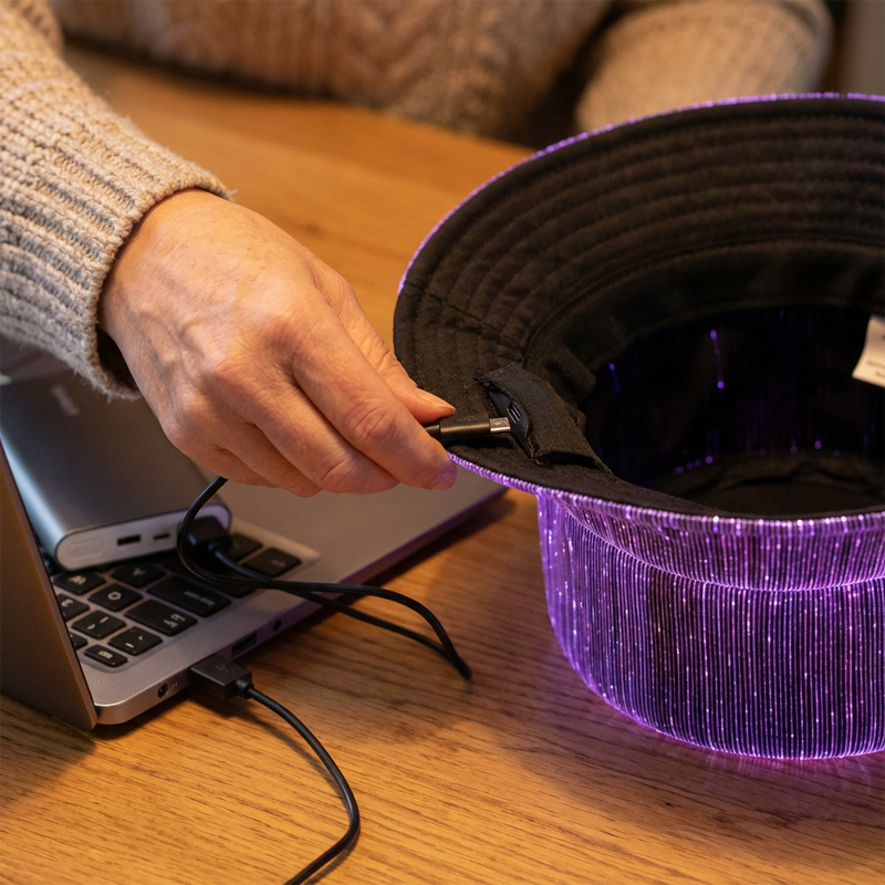 💥Nouveau 2026💥🌟Chapeau Bob Lumineux à Fibre Optique🌟