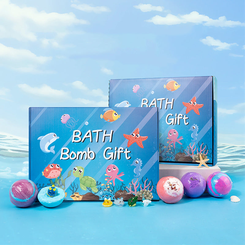 🛁 50 % DE RÉDUCTION | 🌊 Bombes de bain thème océan | 60 g x 12, pour un bain moussant et une idée cadeau amusante ✨