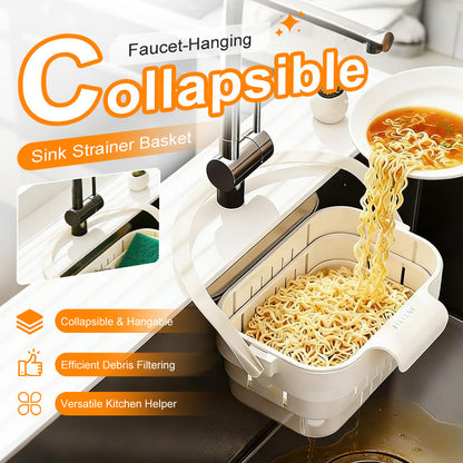 🧺 50% DE RÉDUCTION 🚰 Panier de crépine d'évier pliable suspendu – Filtration fine & vidage sans les mains – Multifonction, 2 coloris – idéal pour une cuisine maline ✨🌿