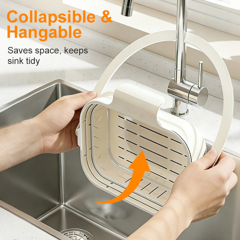 🧺 50% DE RÉDUCTION 🚰 Panier de crépine d'évier pliable suspendu – Filtration fine & vidage sans les mains – Multifonction, 2 coloris – idéal pour une cuisine maline ✨🌿