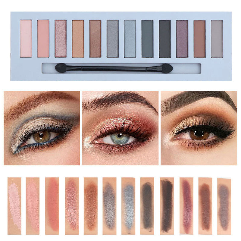 Palette d'Ombres à Paupières 12 Couleurs Vibrantes